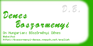 denes boszormenyi business card